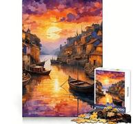 A Tiny Fishing Town Hard Jigsaw Puzzle for Adults 1000 Pieces Serene Game Creative Craft Real Challenge Perfect Decor (50x75cm)