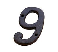 A To Z, 0 To 9 Metal Letters Numbers, 7.5cm Cast Iron Door Number DIY Alphabet Sign, Home Cafe Wall House Address Number Plate With Screw(9)