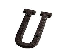 A To Z, 0 To 9 Metal Letters Numbers, 7.5cm Cast Iron Door Number DIY Alphabet Sign, Home Cafe Wall House Address Number Plate With Screw(U)