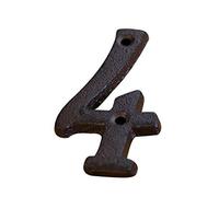 A To Z, 0 To 9 Metal Letters Numbers, 7.5cm Cast Iron Door Number DIY Alphabet Sign, Home Cafe Wall House Address Number Plate With Screw(4)