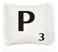 A to Z Alphabet Cushion Cover, White, Personalised Initial