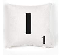 A to Z Alphabet Cushion Cover, White, Personalised Initial | Kids / Children Learning Gift, Letters Scrabble Design, Throw Pillow Case, 18x18" / 45x45cm