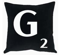 A to Z - Alphabet White Cushion Cover Personalised Initial Kids/Children Learning Gift Letters Scrabble Throw Pillow Case - 18x18" / 45x45cm