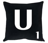 A to Z - Alphabet White Cushion Cover Personalised Initial Kids/Children Learning Gift Letters Throw Pillow Case - 18x18" / 45x45cm