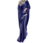 A To Z Cart Women's Satin Silk Solid Plain Saree Shiv Shakti-New, Navy Blue, One Size