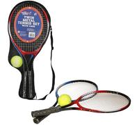 A to Z Childrens Kids Metal Junior Tennis Set 2 Racket Raquets and 1 Ball Outdoor Toy Play Game Set