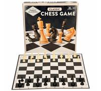 A to Z Family Classics Traditional Chess Game Set, 2 Players, Ages 8+, Black and White Board with Pieces