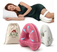 A to Z Home Knee Pillow for Sleeping on Side, Orthopaedic Leg Wedge Pillow | Orthopaedic memory foam knee pillow for back pain & hip relief - EXTRA washable bamboo cover, side sleeper support