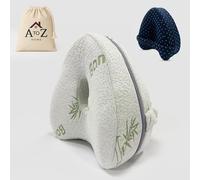 A to Z Home Leg Pillow, Knee Pillow, Pillow for Side Sleepers, Leg Support pillow, Knee pillow for sleeping on side, Bamboo Cover with Extra Blue Color Pillow Cover and Carry bag