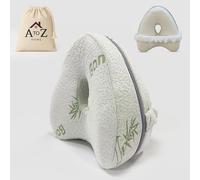 A to Z Home Leg Pillow, Knee Pillow, Pillow for Side Sleepers, Leg Support pillow, Knee pillow for sleeping on side, Bamboo Cover with Extra white Color Pillow Cover and Carry bag