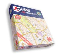 Great Britain A-Z Map of Cardiff 1000 Piece Jigsaw Puzzle - Exclusive Street Map - Includes Guide Print & City Index - Nostalgic Gift Mapping Fun for Adults