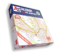Great Britain A-Z Map of Salisbury 1000 Piece Jigsaw Puzzle - Exclusive Street Map - Includes Guide Print & City Index - Nostalgic Gift Mapping Fun for Adults