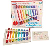 A to Z Musical Xylophone, 8 Metal Notes, 23cm x 20cm, Educational Toy for 18+ Months