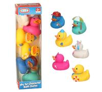 A to Z My 1st Character Bath Ducks Set, 6 Colourful Rubber Ducks, Baby Bath Toys, 0+ Months