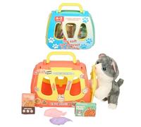 A to Z Pet Play Set with Plush Cat, Carrier House and Pretend Food Accessories, Kids Role Play Toy
