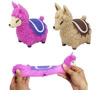 A to Z Stretchy Squeezy Llama Play Toy, Pink and Beige, Stress Relief Fidget, Ages 3+, 12 Pcs