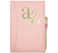 A to Z Telephone A5 Address Book A-Z Index Hard Back Cover with Pen (Pink)