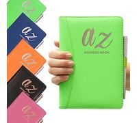 a to z Telephone Address Book A-Z Index Hard Back Cover Plus Pen A5 Addresses Book Home Office Work (Green)