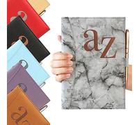A to Z Telephone Address Book A-Z Index Hard Back Cover with Pen Address Book Home Office Work (Grey Marble)