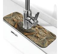 A Toad That Blends with The Background Wall Sink Splash Guard Faucet Mat, Kitchen Faucet Suction Pad,Faucet Handle Drip Catcher Tray Drying Mat for Bathroom (15" X 5.5" )