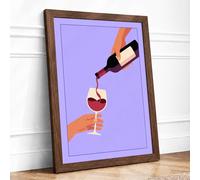 A Toast in Progress Modern Framed Wall Art Print A4 (29.7×21cm) Walnut, Wall Decor for Living Room, Bedroom, Office & Home, Ready to Hang, Art Gift