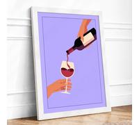 A Toast in Progress Modern Framed Wall Art Print A4 (29.7×21cm) White, Wall Decor for Living Room, Bedroom, Office & Home, Ready to Hang, Art Gift