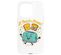A Toast to Pride Cute Happy Toaster Rainbow Graphic Case for iPhone 15 Pro