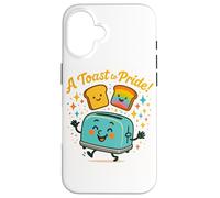 A Toast to Pride Cute Happy Toaster Rainbow Graphic Case for iPhone 16