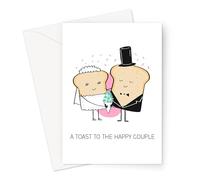 A Toast To The Happy Couple Greeting Card | Funny Toast Pun Engagement Card, Wedding Card, Just Married Congratulations