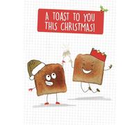 A Toast To You At Christmas Cute Christmas Card With Gold Foil Finish