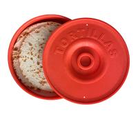A TODA LECHE Mexican Tortilla Warmer - Tortilla Holder for Keeping Tortillas Warm - Tortilla Keeper for Taco Tuesday - Fajita Set - Burritos - Mexican Tacos - 8,5 inch (Red)