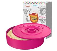 A TODA LECHE Mexican Tortilla Warmer - Tortilla Holder for Keeping Tortillas Warm - Tortilla Keeper for Taco Tuesday - Fajita Set - Burritos - Mexican Tacos - 8,5 inch (Pink)