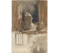 A Tomb and Studies of Windows in the Church of Valmont Abbey (1829-31) Poster Print by Eugène Delacroix (18.5 x 26)