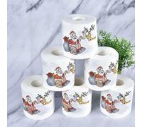 A Touch of Festivity Charming Santa Print on Decorative Toilet Paper Rolls (A)