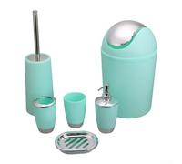 A Touch of Modern Elegance Complete Six Piece Accessory Set for Every Contemporary Bathroom Setting (Mint Green)