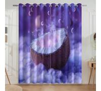 A Touch of Otherworldly Grace Surreal Coconut Smoke Psychedelic Digital Printing Curtains For Nursery or Playroom - UV Resistant Darkening Panel Curtains, Lilac Purple, W66 x L72(2 Panels) 167x182cm