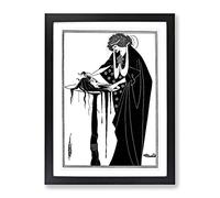 A Tragedy In Act One Vol.2 By Aubrey Beardsley Classic Painting Framed Wall Art Print, Ready to Hang Picture for Living Room Bedroom Home Office Décor, Black A3 (34 x 46 cm)
