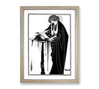 A Tragedy In Act One Vol.2 By Aubrey Beardsley Classic Painting Framed Wall Art Print, Ready to Hang Picture for Living Room Bedroom Home Office Décor, Oak A3 (34 x 46 cm)