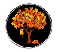 A Tree Cat Button Enamel Pin Ginger Cat Tree Lapel Pin Cute Animal Brooch Badge Cartoon Cats on the Tree Badge Pin Clothing Bags Accessories Children Men Women Cat Lover Gift, Metal, no gemstone