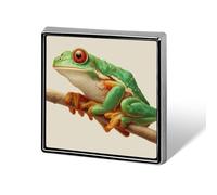 A Tree Frog on A Branch Unisex Brooches & Pins Square Lightweight Lapel Badge Jewelry for Clothing Shawl Hat