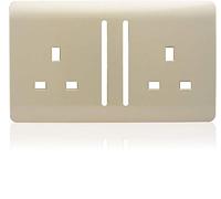 A Trendi SPARE FACEPLATE For 2 Gang Artistic Modern Glossy 13 Amp Long Switched Plug Socket Gold ART-SKT213LGO-SP