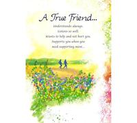 A True Friend Always Understand Listens Supports... Heartfelt Sentimental Verses Fold Out Keepsake Greeting Card (True Friend)