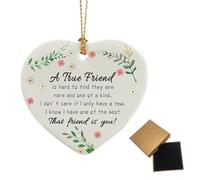 A True Friend Ceramic Keepsake Friendship Gifts for Women Ceramic Sign Best Friend Ornament Birthday Gifts Heart Ceramic Plaque Bestie Gift for Friends Female Anniversary Wedding Presents
