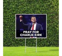 A True Patriot Charlie Kirk Sign, Charlie Kirk Yard Sign, Pray Justice Assassination Shooting Hero Freedom Yard Sign with H Metal Stake for Outdoor Lawn Garden Decor