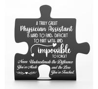A Truly Great Physician Assistant Sign Decor, Thank You Appreciation Gift for Physician Assistant Leaving Graduation Gifts Stainless Steel Puzzle Piece Decorative Signs Plaques Bnn12