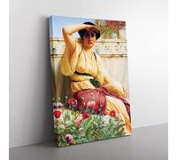 A Tryst By John William Godward Classic Painting Canvas Wall Art Print Ready to Hang, Framed Picture for Living Room Bedroom Home Office Décor, 76x50 cm (30x20 Inch)