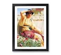 A Tryst By John William Godward Classic Painting Framed Wall Art Print, Ready to Hang Picture for Living Room Bedroom Home Office Décor, Black A2 (64 x 46 cm)