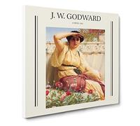 A Tryst By John William Godward Exhibition Museum Classic Painting Canvas Wall Art Print Ready to Hang, Framed Picture for Living Room Bedroom Home Office Décor, 14x14 Inch (35x35 cm)