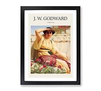 A Tryst By John William Godward Exhibition Museum Painting Framed Print | A3 Black Framed Wall Art | Ready to Hang | Modern Historical Picture | Living Room Bedroom Lounge Office