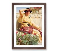 A Tryst by John William Godward Framed Print | A2 Walnut Framed Wall Art | Ready to Hang | Modern Nature Picture | Living Room Bedroom Lounge Office